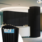 Art3d 2-Pack Acoustic Wood Slat Wall Panel with Roll-Flat Design - 95.3 x 23.8 Inch Sound Absorbing Panels for Living Room Columns Corridor Curved Wall Decor, Blackwood