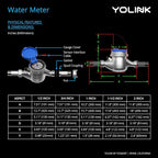 YoLink FlowSmart NSF Water Meter, Smart Water Usage Monitor and Water Leak Detection: 2 Inch Advanced Smart Home Water Meter, Hub Included
