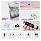 EPOMAKER TH99 PRO 96% Mechanical Keyboard with Screen & Knob, 10000mAh, 2.4Ghz/BT, Hot Swap, Custom Driver, RGB Backlight, PBT Keycap, Wireless Gaming Keyboard for PC/Mac (Pink, Creamy Jade)