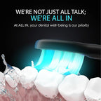 ALL IN Sonic LED Whitening Toothbrush and Replacement Heads Full Set - Blue & RED LED Light Technology - 4 Advanced Deep Cleaning Modes with a Timer - Adult Toothbrush - BPA Free and PHTHALATES Free