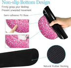 LIMKRIAN Pink Mouse Pad Set, Ergonomic Mouse Pad with Wrist Rest Keyboard Wrist Support, Large Desk Matt for Desktop, Gaming Mousepad Cup Coaster Set, Cute Pink Office Desk Accessories Decor Supplies