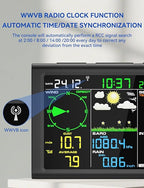 AIRAIN TECH 10-in-1 Wireless Weather Station,with Outdoor Sensor,Rain Gauge,Atomic Clock,Wind Speed/Wind Direction,Indoor Temperature and Humidity,Barometer,Weather Forecast, etc.(NO WiFi)