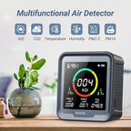 INKBIRDPLUS 6-in-1 Indoor Air Quality Monitor, Detects CO2, PM2.5, PM10, AQI, Temperature and Humidity with Alarm, for Rooms, Cellars, Grow Tents, Offices, etc. (PTH-9A)