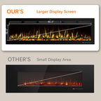 60" WiFi Electric Fireplace Inserts, Recessed and Wall Mounted Fireplace Heater W/Adjustable Flame Color & Brightness, Thermostat, 9H Timer, App and Remote Control, Low Noise, 750/1500W