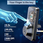 Ulecoce Fingerprint Keypad Deadbolt with Handle Set, Keyless Entry Door Lock, Door Locks for Front Door Lock Set, App Control, Auto Locking, Easy to Install, Oil Rubbed Bronze
