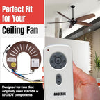 Anderic RH786R/RR787T-KIT 6-Speed DC Ceiling Fan Remote Control Kit Replacement for Casablanca Fanimation Slinger Holliston Panama Stealth Fellini – Light Dimmer, Reverse Function - CHQRH787T RH786R