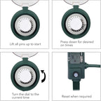 BN-LINK Outdoor Power Stake Timer with Mechanical, 6 Grounded Outlets - 6 ft Cord, Weatherproof for Outdoor Lamps Lights 1875W/15A ETL Listed