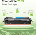 swiss toner 218X Toner Cartridges 4 Pack Compatible Replacement for HP 218X 218A Toner Color LaserJet Pro 3201dw MFP 3301fdw 3301sdw 3301cdw Printer (Black/Cyan/Yellow/Magenta)