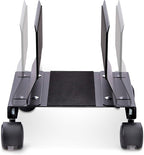 StarTech.com Computer Tower Cart, Rolling Mobile CPU Caddy on Wheels, Max Load 46.3lb/21kg, Adjustable Desktop Case Mount