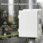 Namunanee Outdoor Electrical Junction Box, ABS Water Resistant Enclosure with Internal Mounting Panel & Hinged Cover (13" H* 9.2" L* 4.6" W & Outlet)