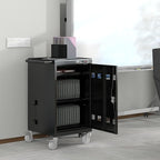 35 Bay Charging Cart for Laptops and Tablets Up to 16.3-inch, Mobile Charging Station with AC Outlets, Secure Storage and Cable Management, Mobile Charging Cabinet for Ipads, Chromebooks, Black