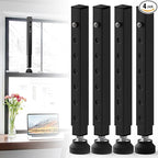 Gadgetzan 4 Pack Window Security Bars Adjustable 11"-18",Portable Short Sliding Window Lock Bar for Child Safety/Anti-Theft,Window safety lock with Rubber Base for Vertical and Horizontal Window-Black