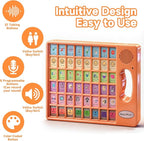 AAC Device for Autism with Grip Handle - 40 Pre-Installed Buttons & 8 Programmable Keys, Non-Verbal Communication Tool for Speech Therapy, Stroke Rehab & Aphasia, Adjustable Volume Talking Aid