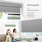Zshine Motorized Blackout Window Blinds Customize Width (23-95 Inches) Remote Control Wireless and Rechargeable Roller Shades Blinds for Windows, Home, Office, Hotel, Club, Restaurant(82164C)