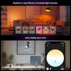 Philips Hue Smart LED A19 Bulb, White & Color Ambiance, E26 Base, 7.2W, Full Spectrum Light 1000K-20000K, 810 Lumens, Dimmable LED Bulbs, Works with Alexa, Google,& Apple Home, 3pk