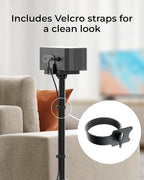 ULTIMEA 2-Pack Universal Height-Adjustable Speaker Stands, Black Floor Speaker Stand with 3KG Capacity, Extendable from 62cm to 93cm for Satellite Speakers, Steady 310