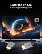 XAOSUN Right Angle HDMI 2.1 Cable 6.6FT, 48Gbps Ultra High Speed HDMI Cord Support 8K@60Hz 4K@120Hz Dynamic HDR eARC HDCP 2.2& 2.3 HDR10, Compatible with ps5,ps4,x-Box,roku TV,HDTV,Blu-ray,lg,Samsung