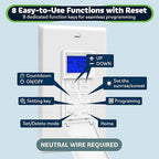 TOPGREENER Digital Astronomic Timer Switch, 7-Day Programmable Sunrise Sunset Timer for Lights, Fans, & Motors, Single-Pole or 3-Way, Neutral Wire Required, UL Listed, TGT01-HN-W, White