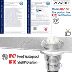 ZGSZJHF UL Listed Mini Indicator Light 8mm 0.31" Waterproof IP67 110V-120V Domed Sphere High Head Metal 304-Stainless Steel LED Lamp Pilot Light with 140mm Wire