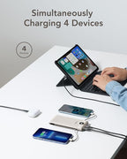 VEGER Portable Charger with Built-in AC Plug and Cables, All in One 10000mAh Ultra Slim Power Bank Travel Essentials, 15W Fast Charging Battery Pack Compatible with iPhone, Samsung, Android (Coffee)