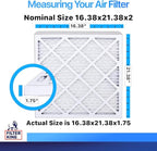 Filter King 16.38x21.38x2 Air Filter | 4-PACK | MERV 8 HVAC Pleated A/C Furnace Filters | MADE IN USA | Actual Size: 16.38 x 21.38 x 1.75"