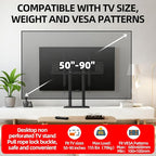 XinleTech Universal TV Stand with Metal Base,Table Top TV Stand for 75 77 85 86 inch TVs - Height Adjustable Stand, VESA 600x600mm, No-Drill Installation,Heavy-Duty,Holds 155lbs,XL-DZ945