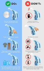 HiLIFE Steamer for Clothes, Portable Handheld Design, 240ml Big Capacity, 700W, Strong Penetrating Steam, Removes Wrinkle, for Home, Office(ONLY FOR 120V) (Sky Blue)