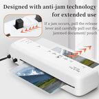 Mas & Pro Thermal Laminator Machine 9 Inch with 40 Laminating Sheets, Hot & Cold, Anti-Jam, Fast Warm-Up, 2-Roller, Portable for Home Office School, Letter Size/A4/A5/A6/Photo/Document, White