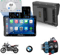 CARPURIDE W702BS PRO for BMW Motorcycle CarPlay & Android Auto Dual Bluetooth, 7" Waterproof GPS Navigation Screen, Data Reading, Native Wonder, TPMS, Light Sensor, Music Sharing, Intercom,16-Pin