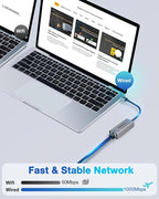 USB a to ethernet Adapter,USB gigabit 1000Mbps Plug and Play with USB 3.0, Driver Free, RJ45 LAN Network Dongle Compatible with Nintendo Switch, Laptop, PC, MacBook, Windows, macOS, Linux