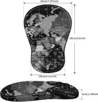 YIWEI Ergonomic Mouse Pad with Wrist Rest - Comfortable Office Mousepad with Memory Foam Wrist Support for Carpal Tunnel Relief, Mouse Pads with Non-Slip Base for Gaming and Home (World Map)