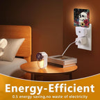 GANTINIR Halloween Skull Night Light, Plug-into Skeleton Flower Floral Nightlight White LED Lamp, Energy Efficient Decor Desk Lamp for Bedroom Hallway Stairs Bathroom