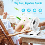 BESKAR Portable Clip on Fan Rechargeable, 4 Speeds Small Battery Operated Fans, USB Desk Fan with Strong Airflow, Sturdy Clamp Fans for Golf Cart Office Outdoor Travel Camping
