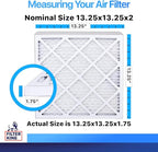 Filter King 13.25x13.25x2 Air Filter | 4-PACK | MERV 8 HVAC Pleated A/C Furnace Filters | MADE IN USA | Actual Size: 13.25 x 13.25 x 1.75"