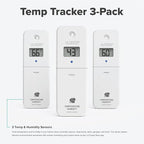 Temp Tracker Wi-Fi Alert System 3 Pack with The Bridge Gateway and 3 Indoor Outdoor Temperature and Humidity Sensors