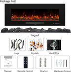 36" Electric Fireplace Inserts, Recessed & Wall Mounted Fireplace Heater Colorful Flame &Fuel, Remote Control Setting Dimer, Thermostat &Timer, Plug in &Hard-Wire Option, 750W/1500W, Black