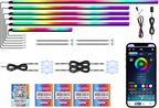 New Version Acrylic Car Dreamcolor Ambient Lighting Kit 14 in 1 LED Interior Car Strip Lights APP Control Zoned Control System 252 Color Modes DIY Neon Wireless Sound Activated RGB Light Bar