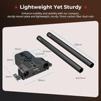 SMALLRIG Camera Base Plate Kit with 15mm LWS Rod Rail Clamp, Carbon Fiber 15mm Rods (8'' / 20cm), for Sony A6500 A6600 A6300, for Canon R5 R6, for Sony A7SIII / A7III, Both for Cameras & Cages - 5609