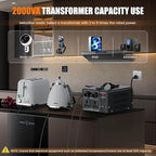 2000W Voltage Converter Transformer Step Up 110V/120V to220V/240V or Step Down 220V to 110V AC Power Converte, Circuit Breaker Protection, 2 US sockets, 2 Universal sockets, LCD Display