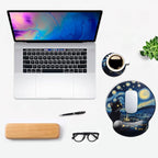 Ergonomic Mouse Pad with Wrist Support,Mouse Pad with Wrist Rest and Coaster Set,Office Supplies Non-Slip Mouse Pads for Desk, Non-Slip Comfortable,Cute Black Cat