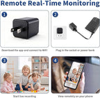 YIDOFFY 1080P WiFi Security Camera with Night Vision, Motion Detection, Indoor Monitoring System for Home Office Baby Pet, Black Mini Camera with Loop Recording