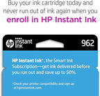 HP 962 Cyan Ink Cartridge | Works with OfficeJet 9010, Pro 9010, 9020 | Eligible for Instant Ink | 3HZ96AN