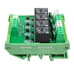 GUETNEU Relay Board, Relay Module 4 Channel 1 SPDT DIN Rail Mount 24V DC/AC, Interface Board(FY-T734C-D24)