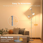 SIBRILLE 36W LED Tree Floor Lamp, Dimmable Tall Standing Lamp with Remote & Touch Control, 4 Color Temperatures Bright Floor Lamp, 3 Rotatable Light Modern Floor Lamps for Living Room Bedroom Office