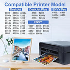 67XL Black Ink Cartridge for HP Ink 67 Replacement HP 67 Black Ink Cartridge HP67 HP67XL Envy 6055e 6000 6455e 6400 6458e DeskJet 2755e 2700 2700e 2752e 2734e 4155e 4100e Printer Ink HP 67 XL