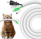 UOMTFAI Dog and Cat Cord Protector 25ft - 1/2inch, Flexible Cable Sleeve for Easy Cord Management, Protects Cables from Pets Chewing, Ideal for USB, Power, Audio and Video Cords - White