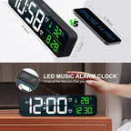 Hournor Digital Clock for Bedroom, Digital Wall Clock for Living Room Decor, Desk Table Clocks, Digital Clock Large Display, Bedroom Smart Alarm Clock for Office Green