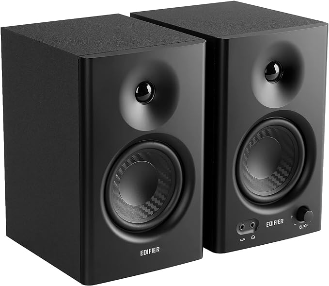 Edifier MR4 Powered Studio Monitor Speakers, 4" Active Near-Field Reference Speaker - Black (Pair)