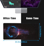 EOBKLAX Mouse Pad,Abstract Space Desk Mat for Desktop,Desk Pad with Non-Slip Base and Stitched Edge,Extended Mousepad for Office and Home 35.4X15.7 Inch