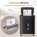 Bonsaii 100 Sheets Auto Feed Paper Shredder, Up to 30 Minutes Shredders for Home Office Use, Micro-Cut Heavy Duty Shredder / 4.2 Gallons/Security Level P-4 (C231-D)